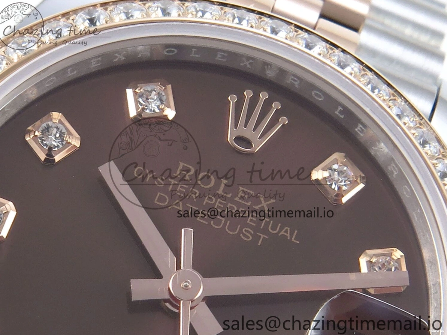Bezel Diamonds DateJust 278381RBR Diamonds ARF 904L 1:1 Steel Dial Bracelet SS RG 31 Jubilee Edition Brown Best on ETA 2688 0402